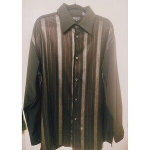 NWOT! Pronti Collection by Phita Men's Black Long Sleeve Button Front Shirt. 2XL